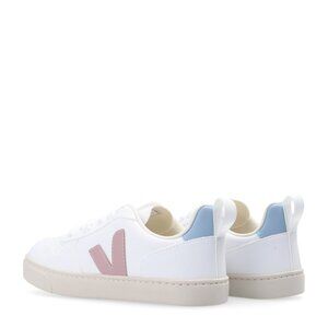 NIB Veja Kid's Small V-10 Laces Sneakers White Babe Steel Size